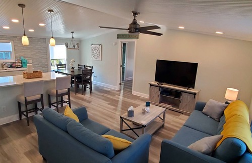 Butler Beach Cabaña | St Augustine waterfront home on canal w/ private dock, walk to beach!