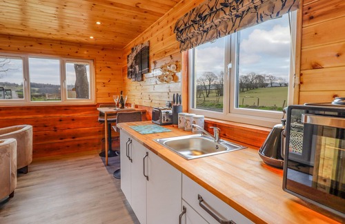 Llanfair Caereinion Cabaña | STAG LODGE POD, pet friendly, with hot tub in Llanfair Caereinion