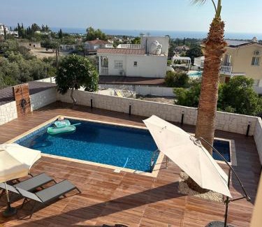 Peyia Town Villa | Stay and Nest Casa Alba Modern Boho Villa with private Pool near to Sea, Paphos