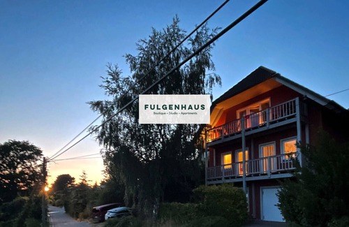 Klein Bollhagen Apartamento | Apartamento-estudio 'Fewo Mohnrot - Fulgenhaus' con balcón