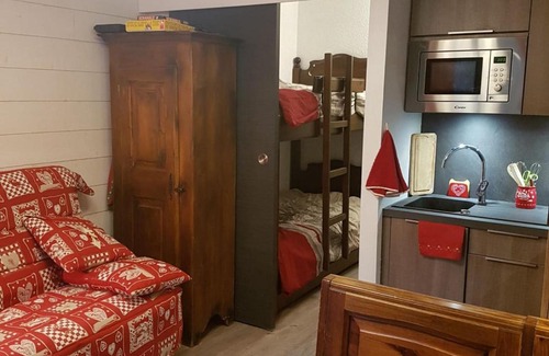 Chatel Apartamento | Studio 4 pers. à Châtel : balcon, parking, proche télécabine Linga - cuisine équipée et WIFI - FR-1-676-100