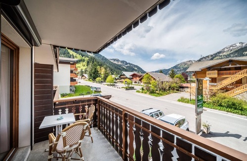 Chatel Apartamento | Apartamento estudio 'Le Blanchot - 4 Pers' con vistas a la montaña, balcón y Wi-Fi