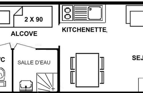 Les Saisies Apartamento | Studio cabine avec alcôve pour 4 aux Saisies, balcon au sud - FR-1-594-162