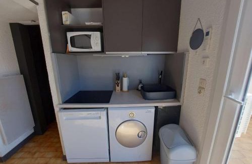 Marseillan Plage Apartamento | Studio cabine climatisé avec solarium et parking privé - Centre Marseillan - FR-1-326-790