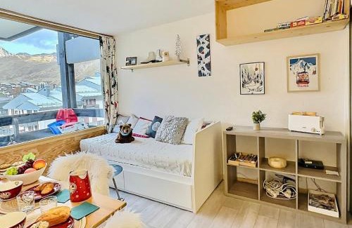 Le Lavachet Apartamento | Studio cabine cosy à Tignes avec balcon, proche pistes et commerces. Wifi inclus. - FR-1-411-905