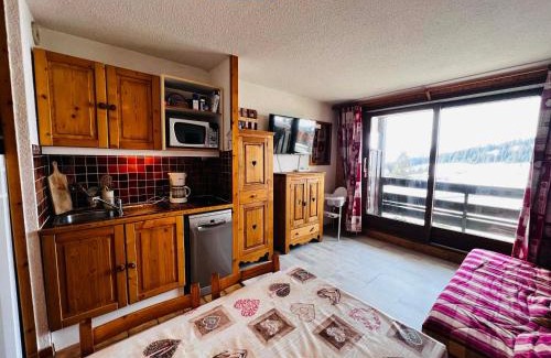 Les Saisies Apartamento | Studio cabine cosy aux Saisies, sud, 4 pers, skis aux pieds, proche ESF, tout équipé - FR-1-293-169