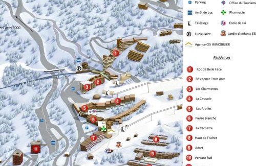 Arc-1600 Apartamento | Studio cabine 5 personnes à Arc 1600, ski aux pieds, proche commerces, wifi gratuit - FR-1-411-361
