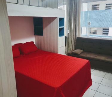 Gonzaga Apartamento | Studio completo frente à Praia do Gonzaga (Pé na Areia)