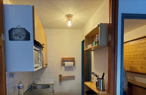 Valfrejus Apartamento | Studio terrace with beautiful view and direct access to all hiking trails; sleeps 4