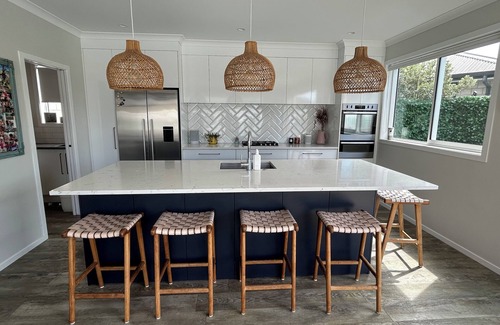 Papamoa Beach Casa | Stunning Family Home with Pool, Spa & Walk to Beach in Papamoa