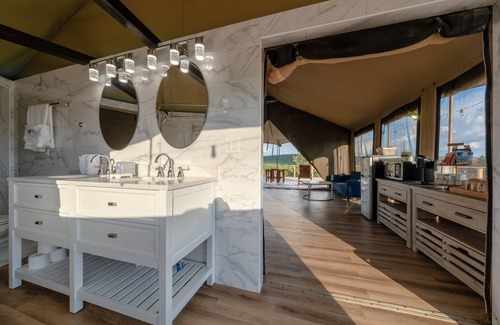 Marble Falls Cabina | Stunning Mountain View Patio Tent Yurt Glamping Loving Heart Retreats Glamorous