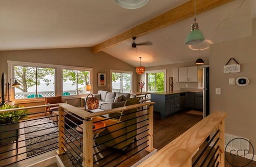 Montague Casa | Stunning renovated cottage with 150' of private sandy Lake Michigan beachfront!