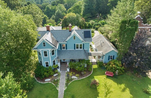 Weaverville Casa | Stunning Restored Victorian on a Picturesque Lot with Flower Garden & Fountain