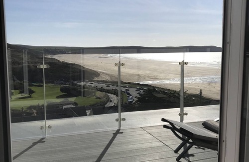 Woolacombe Apartamento | Impresionantes vistas desde el balcón grande y moderno apartamento contemporáneo hermoso