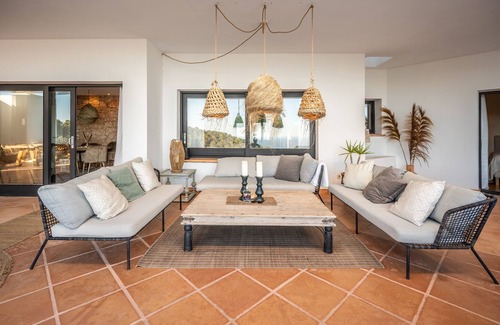 Sant Josep de sa Talaia Villa | Stylish boho villa in southern Ibiza with breathtaking views of Es Vedra