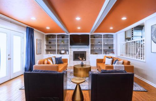 Indianapolis Casa | Stylish Oasis with Heated Saltwater Pool, Games, Fire Pits, Sleeps 12