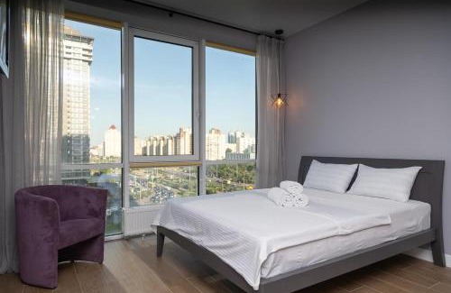 Obolon' Apartamento | Stylish panoramic apartments. Smartplaza. Metro Minskaya
