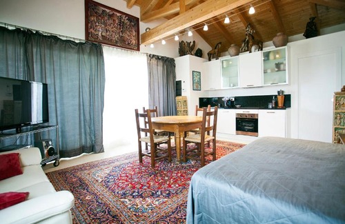 Castel San Pietro Terme Apartamento | Suite con letto matrimoniale, angolo cucina, bagno privato.