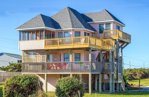 Rodanthe Casa | Casa de ensueño con vista al mar y piscina, jacuzzi, paseo marítimo a la playa, se admiten perros