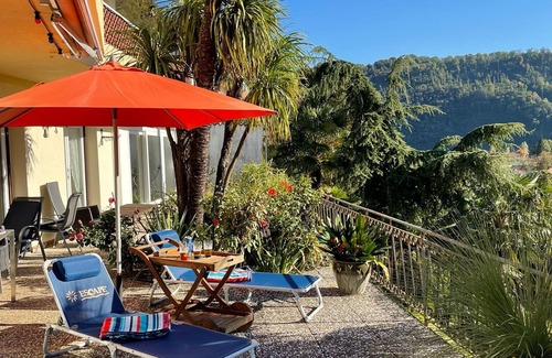 Caslano Apartamento | Sunny 4-room apartment with large palm terrace. Lake view