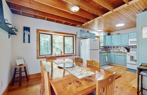 Warren Casa | Sunny, lakefront home on South Pond with private dock, great deck & firepit