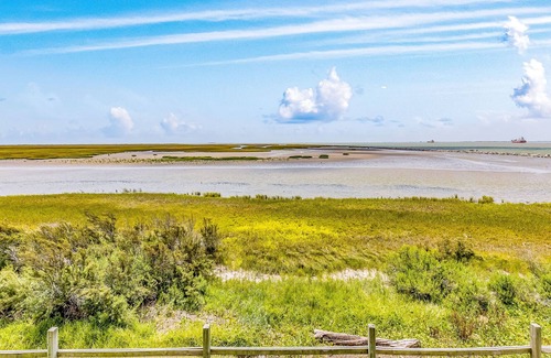 Galveston Casa | Sunny oceanfront home with enclosed yard, full kitchen, & washer/dryer
