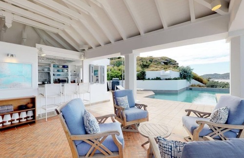 Pointe Milou Casa | Puesta de sol y vista al mar en Villa Cap Au Vent