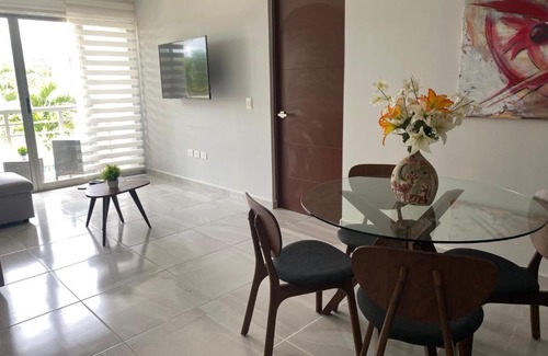 Cancún Apartamento | Super equipado c/ office Av Huayacan Long Island