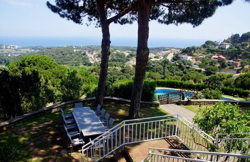 Sant Cebria de Vallalta Villa | Magnífica villa de 60 ares, sublime vista al mar, tenis y piscina privada