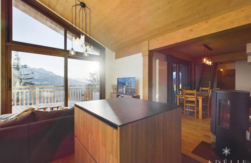 La Rosiere Apartamento | Superbe Apt 5P au Centre, 200m des Pistes, 3 SDB, Mezzanine, Balcon Sud, Parking, WiFi - FR-1-398-656