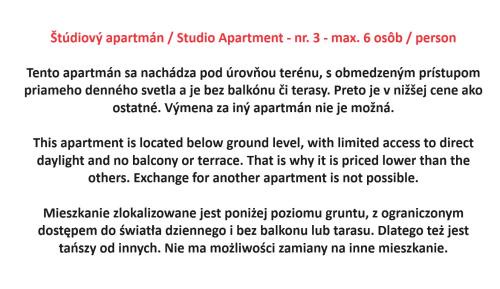 Stary Smokovec Apartamento | Suterénový Apartmán Starý Smokovec