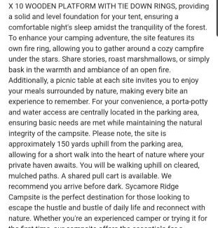 Logan Otro | Sycamore Ridge Campsite at Hocking Vacations - Tent Not Included
