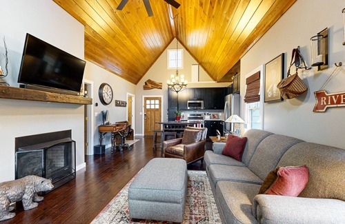 Cullowhee Casa | Take in the natural beauty from this elegant riverfront home
