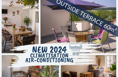 Epernay Apartamento | Terrasse 86 - Terrasse & Climatisation - 4-6 personnes - BnB Epernay