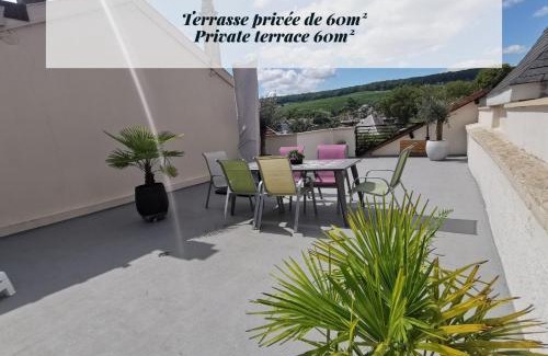 Epernay Apartamento | Terrasse 86 - Terrasse & Climatisation - 4-6 personnes - BnB Epernay