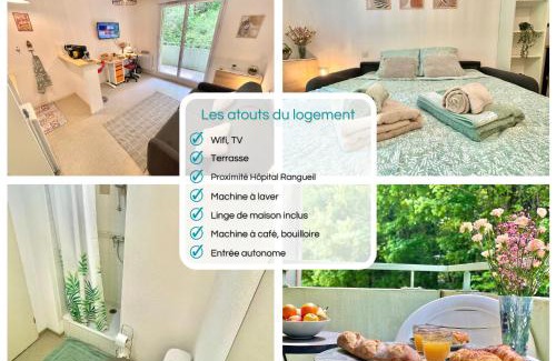 Rangueil-Sauzelong-Pech David-Pouvourville Apartamento | " Terrasse Téléo " Hôpital Rangueil - Pech David