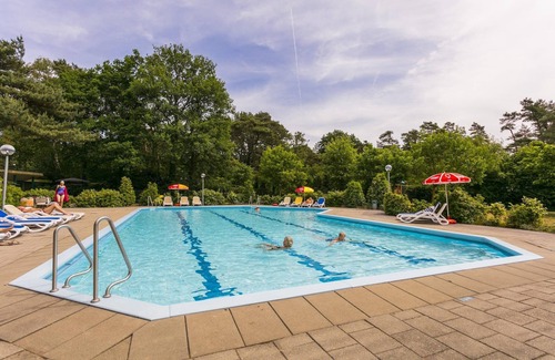 Markelo Chalet De Esquí | Thatched Home by Pond in Holiday Park