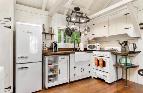 Harbor Springs Cabina | The Blissful Cabin - A cozy one-bedroom cabin with a fireplace.
