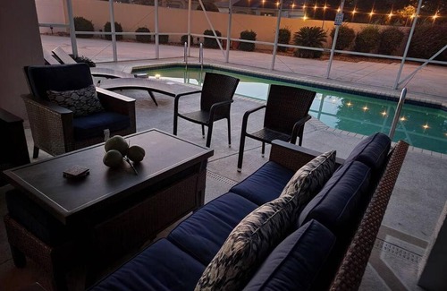The Villages Casa | The Coconut Courtyard private pool, themed, modern
