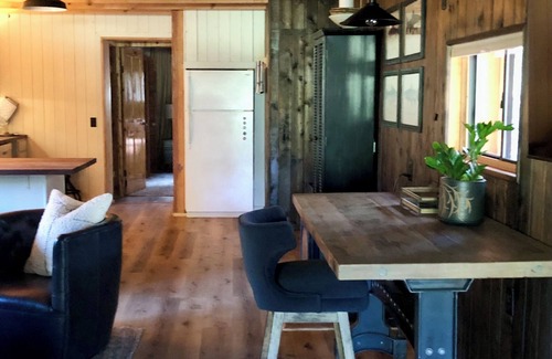 Los Ojos Cabina | The GETAWAY nestled in the Brazos Cliffs near the river.