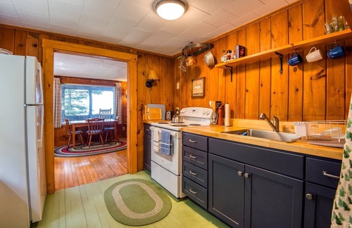 Rangeley Casa | The Little Red Camp - private waterfront on Rangeley Lake, wood stove and fire pit