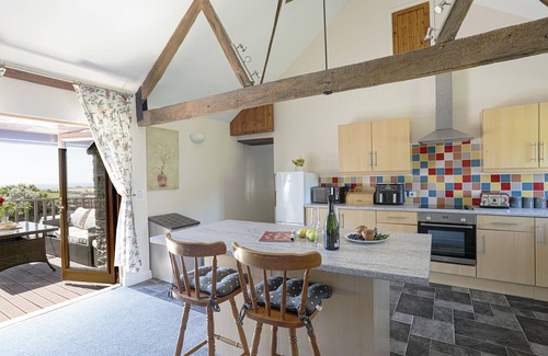 Downderry Cabaña | The Old Wagon House, views over the fields and sea