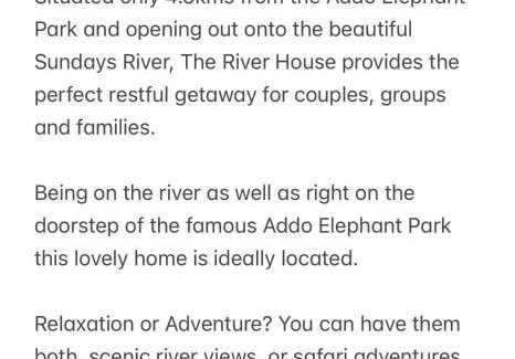 Colchester Casa | The River House - Addo Elephant Park