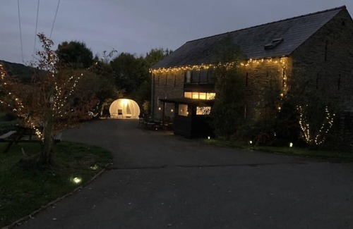 Callow Casa | The Warm Hearth: 18th Century Barn With Private Hot Tub in our Magical Dome