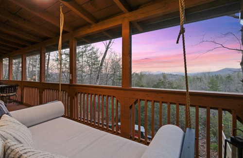 Blue Ridge Casa | The Wildflower: Mountain Views, Sauna, Hot Tub, Game Room, Fire Pit, Sleeps 12