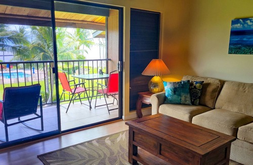 Kaunakakai Casa | Third-floor condo with ocean views, WiFi, pool, grills & washer/dryer