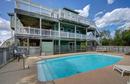 Whalehead Beach Casa | Third Row Whalehead Home with Pool and Spa Sleeps 22