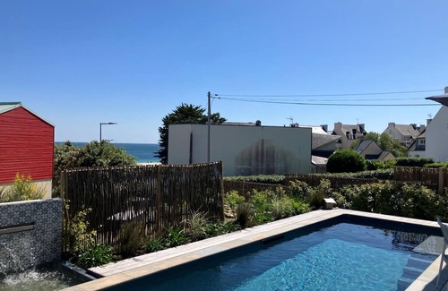 Finistere Cabaña | Ti an Aod-Breton beach house with heated pool for 10