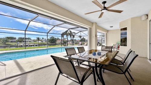 Cape Coral Villa | Timeout -south facing terrace with large pool