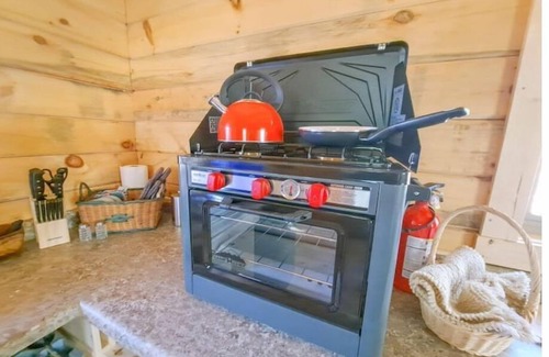 Hovland Cabina | Tiny Tuloon Off-Grid Amish crafted log cabin near the BWCA & SHT - Sled Dogs!